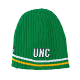 North Carolina Tar Heels BBH NCAA Primary Logo Striped Winter Knit Hat Beanie - Green